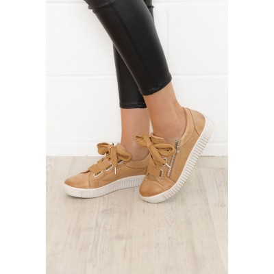 Jovi Tan Leather Sneaker